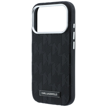 Karl Lagerfeld Grained Mono Resin Logo MagSafe Case for iPhone 17 Pro Max / 18 Pro Max - Black_5