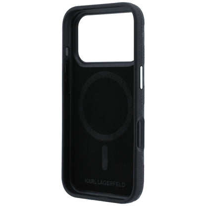 Karl Lagerfeld Grained Mono Resin Logo MagSafe Case for iPhone 17 Pro Max / 18 Pro Max - Black_6