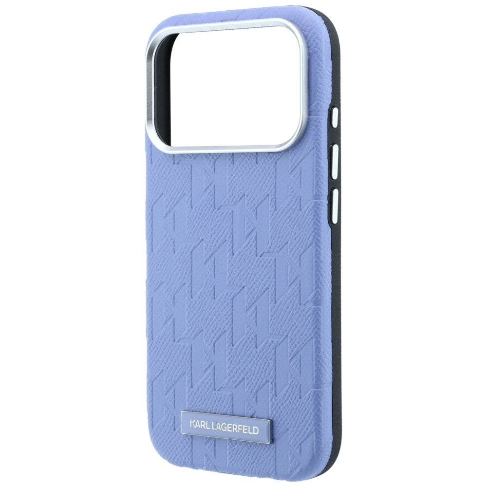 Karl Lagerfeld Grained Mono Resin Logo MagSafe Case for iPhone 17 Pro Max / 18 Pro Max - Light Blue_5
