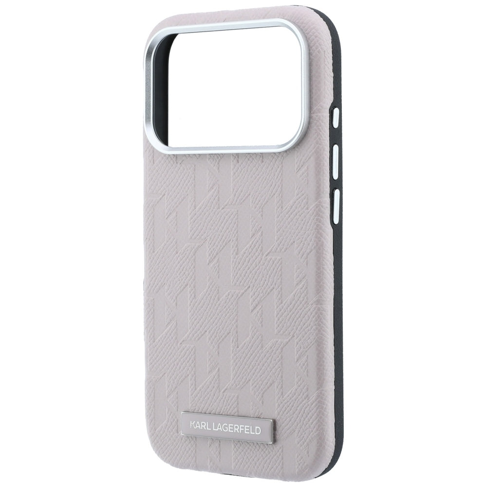 Karl Lagerfeld Grained Mono Resin Logo MagSafe Case for iPhone 17 Pro Max / 18 Pro Max - Pink_5
