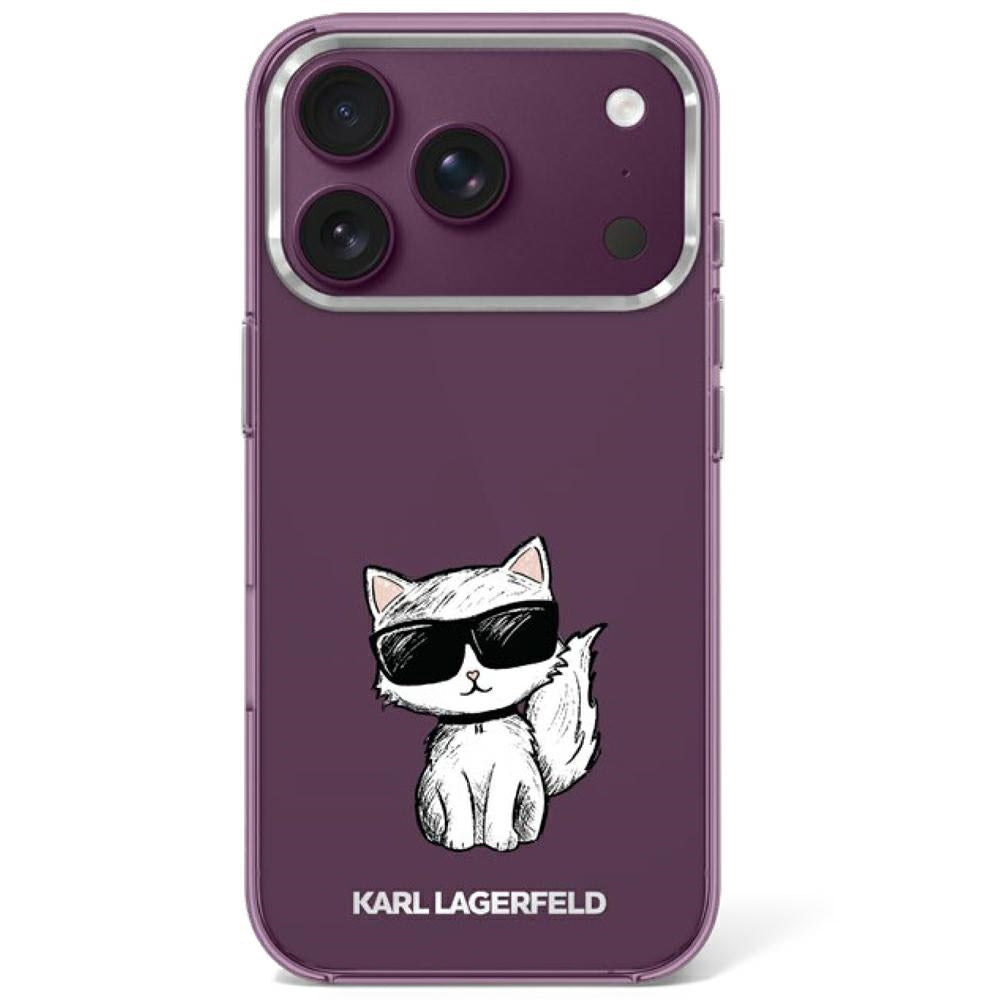 Karl Lagerfeld IML Choupette Body Sketch Print MagSafe case for iPhone 17 Pro / 18 Pro - burgundy_0
