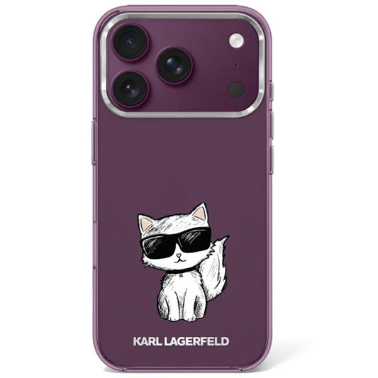 Karl Lagerfeld IML Choupette Body Sketch Print MagSafe case for iPhone 17 Pro / 18 Pro - burgundy_0