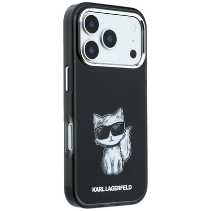 Karl Lagerfeld IML Choupette Body Sketch Print MagSafe Case for iPhone 17 Pro / 18 Pro - Black_3