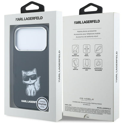 Karl Lagerfeld IML Choupette Body Sketch Print MagSafe Case for iPhone 17 Pro / 18 Pro - Black_7