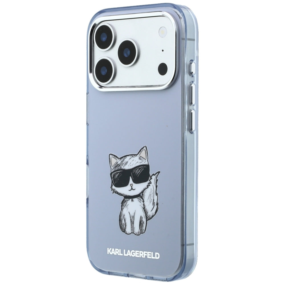 Karl Lagerfeld IML Choupette Body Sketch Print MagSafe Case for iPhone 17 Pro / 18 Pro - Light Blue_1