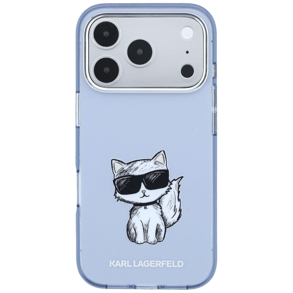 Karl Lagerfeld IML Choupette Body Sketch Print MagSafe Case for iPhone 17 Pro / 18 Pro - Light Blue_2