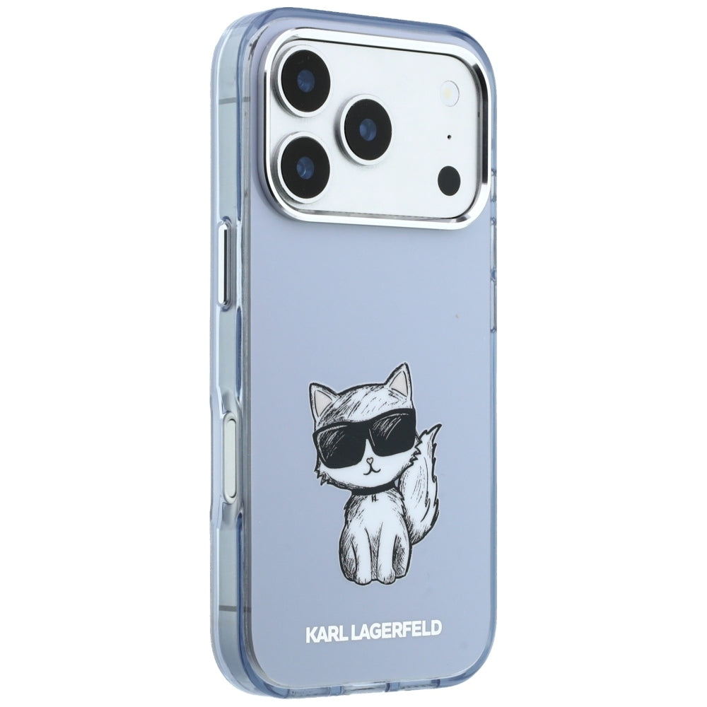 Karl Lagerfeld IML Choupette Body Sketch Print MagSafe Case for iPhone 17 Pro / 18 Pro - Light Blue_3