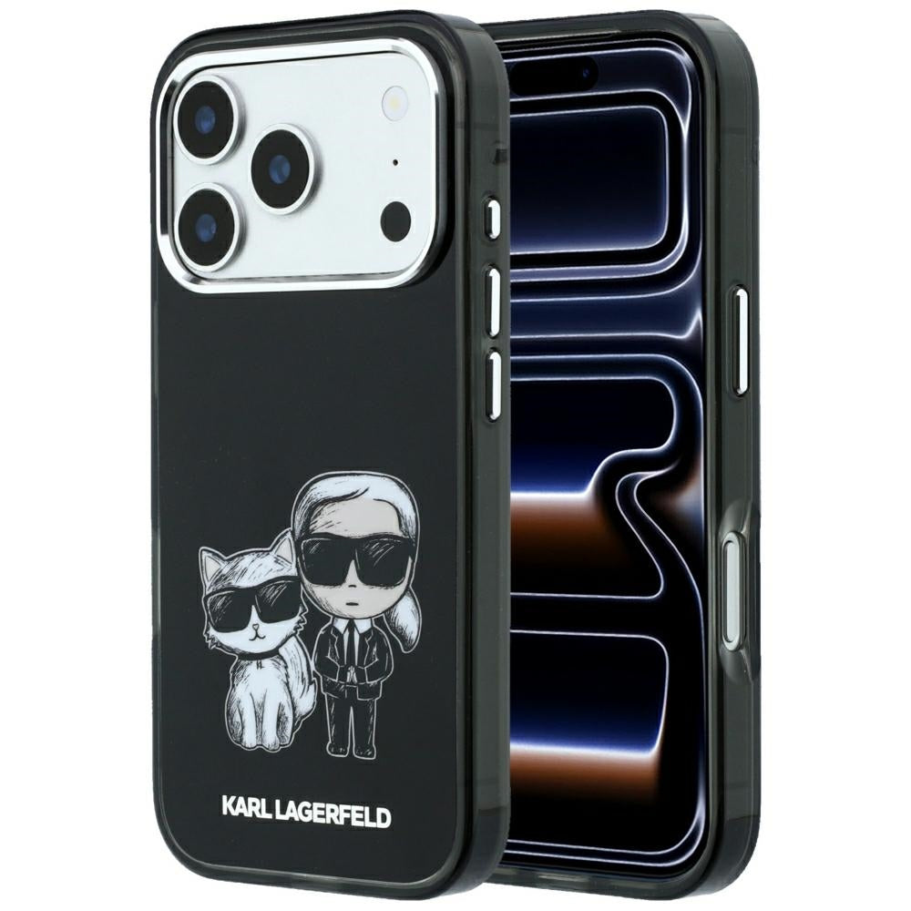 Karl Lagerfeld IML Karl&amp;Choupette Bodies Sketch Print MagSafe Case for iPhone 17 Pro / 18 Pro - Black_0