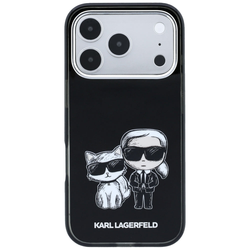 Karl Lagerfeld IML Karl&amp;Choupette Bodies Sketch Print MagSafe Case for iPhone 17 Pro / 18 Pro - Black_2