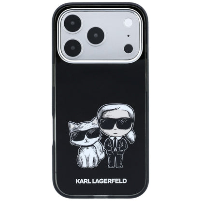 Karl Lagerfeld IML Karl&amp;Choupette Bodies Sketch Print MagSafe Case for iPhone 17 Pro / 18 Pro - Black_2