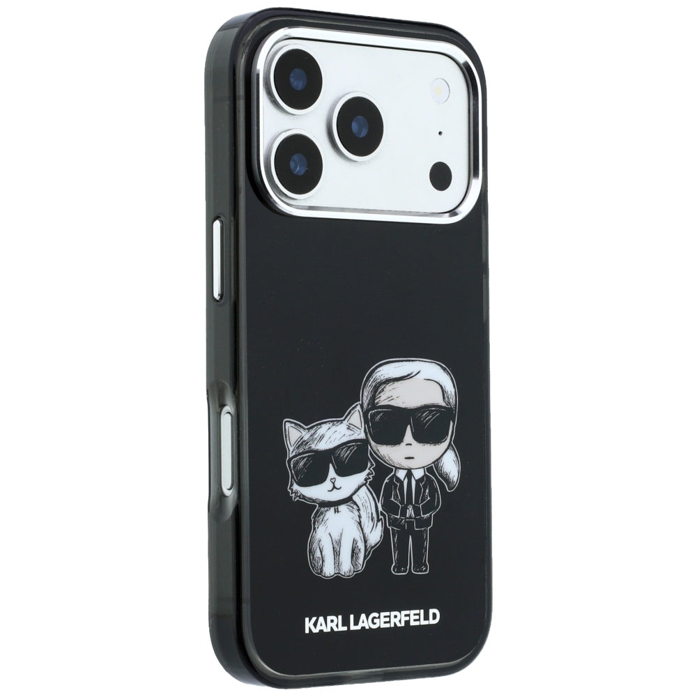 Karl Lagerfeld IML Karl&amp;Choupette Bodies Sketch Print MagSafe Case for iPhone 17 Pro / 18 Pro - Black_3