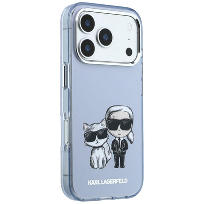 Karl Lagerfeld IML Karl&amp;Choupette Bodies Sketch Print MagSafe case for iPhone 17 Pro / 18 Pro - light blue_3