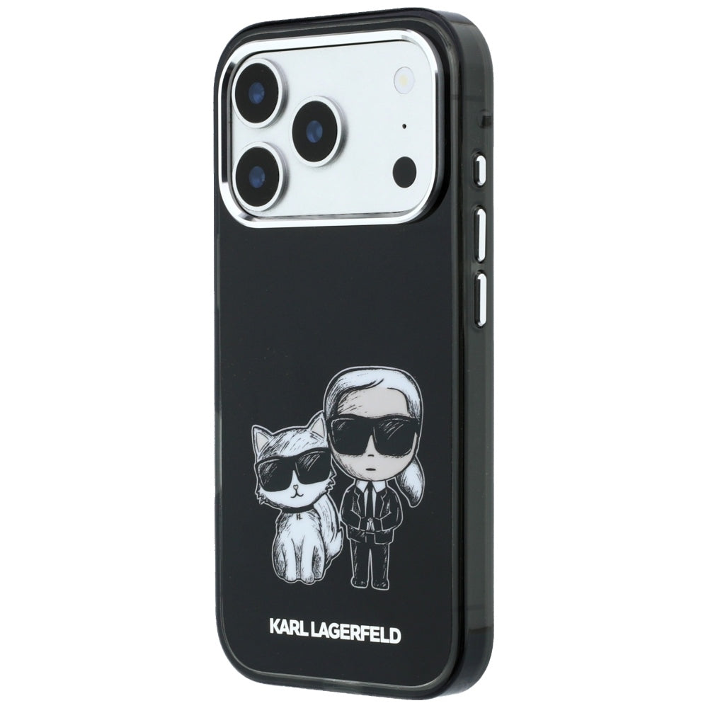 Karl Lagerfeld IML Karl&amp;Choupette Bodies Sketch Print MagSafe Case for iPhone 17 Pro Max / 18 Pro Max - Black_1