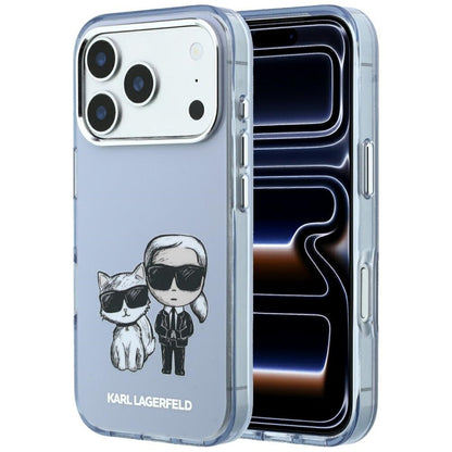 Karl Lagerfeld IML Karl&amp;Choupette Bodies Sketch Print MagSafe case for iPhone 17 Pro Max / 18 Pro Max - light blue_0