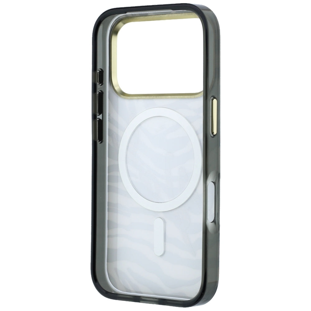 Karl Lagerfeld IML Signature Zebra Glitter MagSafe Case for iPhone 17 Pro / 18 Pro - Gold_6