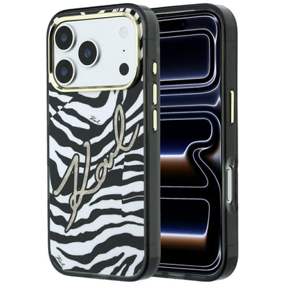 Karl Lagerfeld IML Signature Zebra Glitter MagSafe Case for iPhone 17 Pro Max / 18 Pro Max - Gold_0