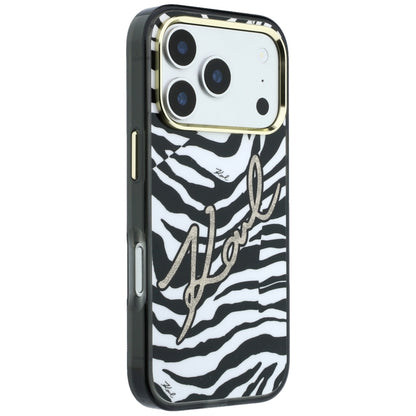 Karl Lagerfeld IML Signature Zebra Glitter MagSafe Case for iPhone 17 Pro Max / 18 Pro Max - Gold_3