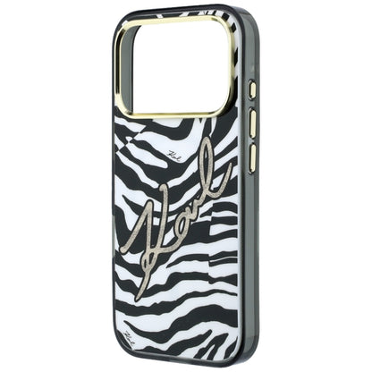 Karl Lagerfeld IML Signature Zebra Glitter MagSafe Case for iPhone 17 Pro Max / 18 Pro Max - Gold_5
