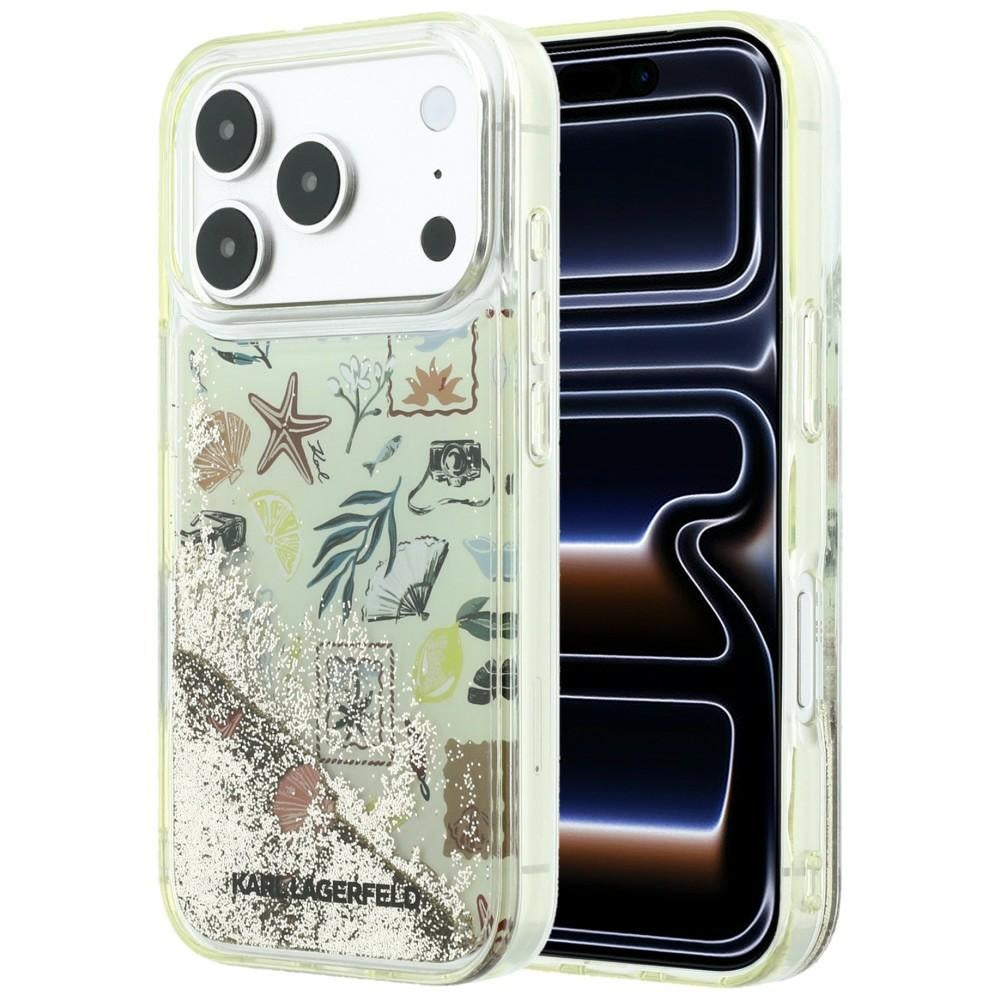 Karl Lagerfeld Liquid Glitter Beach &amp; Sand Case for iPhone 17 Pro / 18 Pro - Beige_0