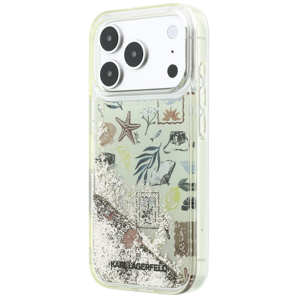 Karl Lagerfeld Liquid Glitter Beach &amp; Sand Case for iPhone 17 Pro / 18 Pro - Beige_1