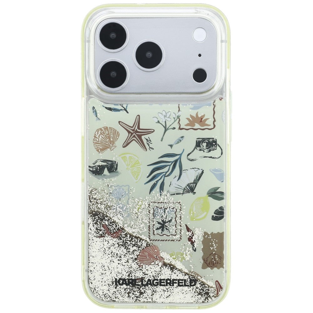 Karl Lagerfeld Liquid Glitter Beach &amp; Sand Case for iPhone 17 Pro / 18 Pro - Beige_2