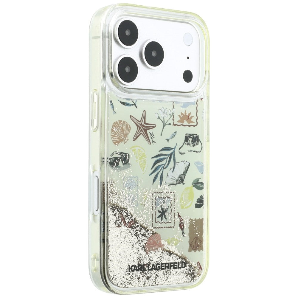 Karl Lagerfeld Liquid Glitter Beach &amp; Sand Case for iPhone 17 Pro / 18 Pro - Beige_3