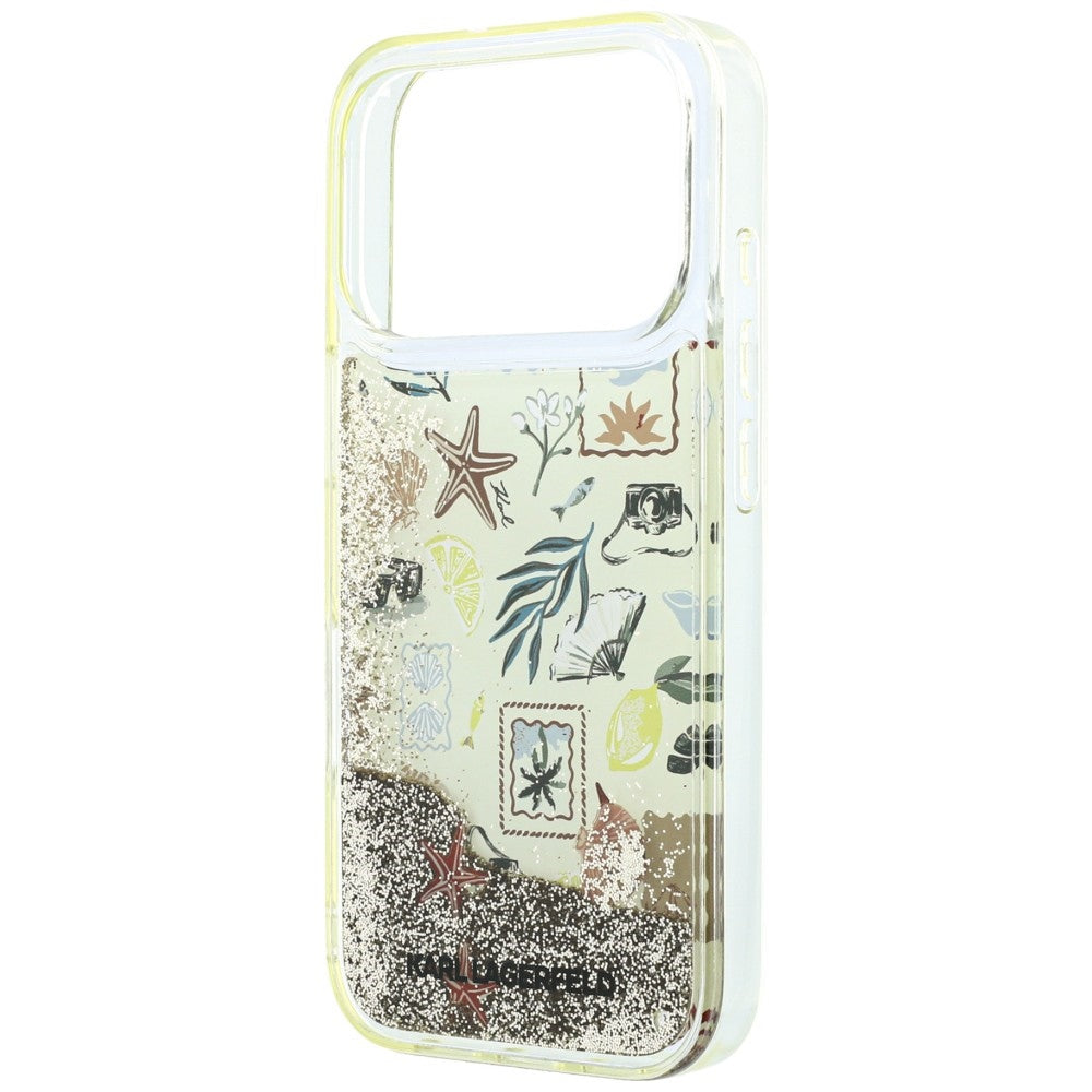 Karl Lagerfeld Liquid Glitter Beach &amp; Sand Case for iPhone 17 Pro / 18 Pro - Beige_5