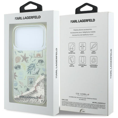 Karl Lagerfeld Liquid Glitter Beach &amp; Sand Case for iPhone 17 Pro / 18 Pro - Beige_7