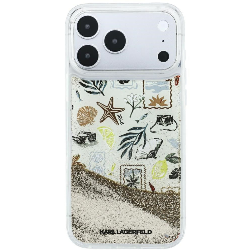 Karl Lagerfeld Liquid Glitter Beach &amp; Sand Case for iPhone 17 Pro Max / 18 Pro Max - Beige_2
