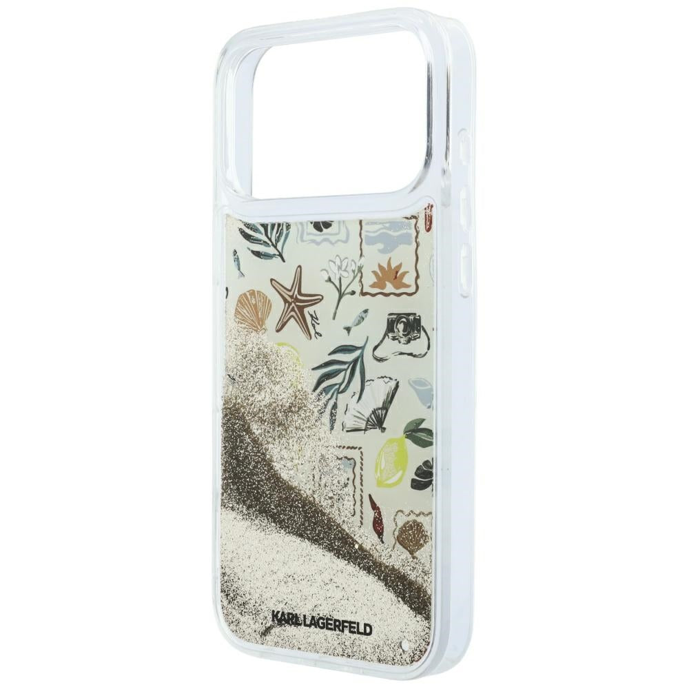 Karl Lagerfeld Liquid Glitter Beach &amp; Sand Case for iPhone 17 Pro Max / 18 Pro Max - Beige_5