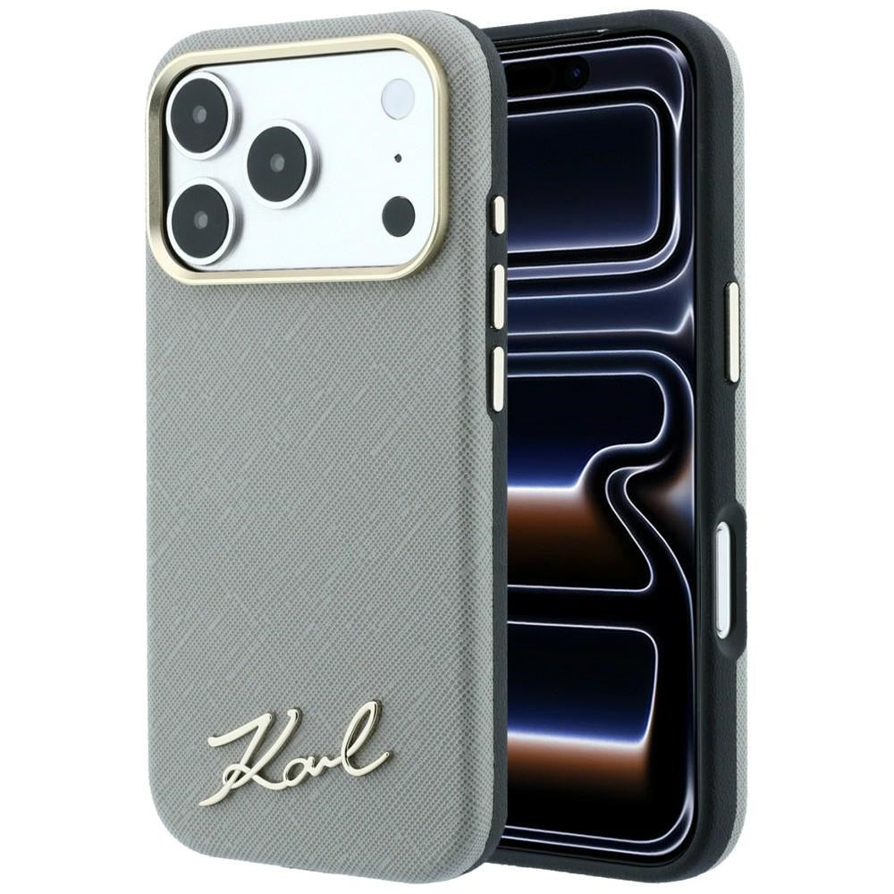 Capa Dura Karl Lagerfeld / Saffiano Beige / MagSafe para Apple iPhone 18 Pro Max / 17 Pro Max / 3666339658892_0