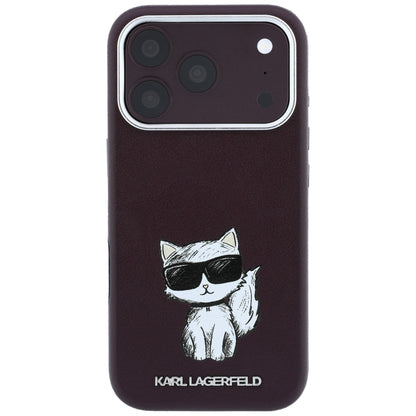 Karl Lagerfeld Smooth Choupette Sketch MagSafe case for iPhone 17 Pro / 18 Pro - burgundy_2