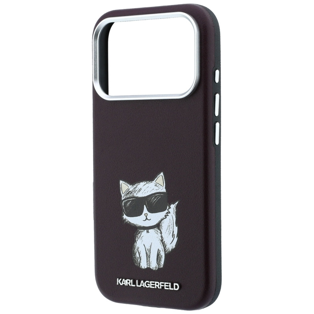 Karl Lagerfeld Smooth Choupette Sketch MagSafe case for iPhone 17 Pro / 18 Pro - burgundy_5