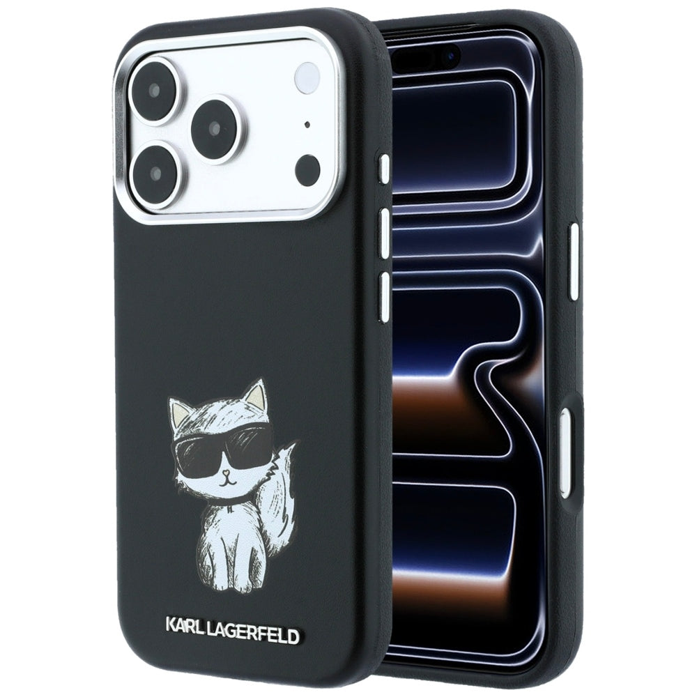 Karl Lagerfeld Smooth Choupette Sketch MagSafe Case for iPhone 18 Pro / 17 Pro / 18 Pro - Black_0