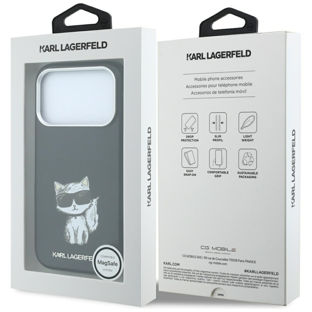 Karl Lagerfeld Smooth Choupette Sketch MagSafe Case for iPhone 18 Pro / 17 Pro / 18 Pro - Black_7