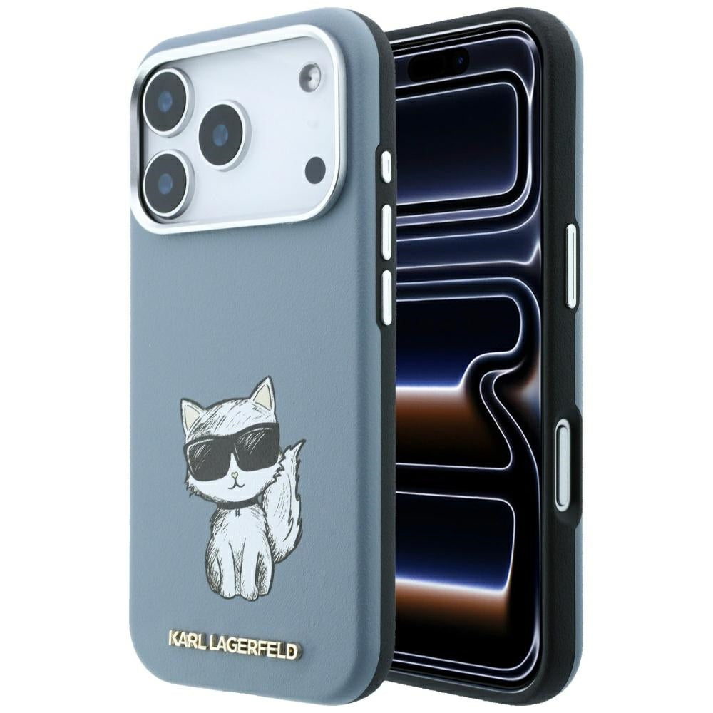 Karl Lagerfeld Smooth Choupette Sketch MagSafe case for iPhone 18 Pro / 17 Pro - light blue_0