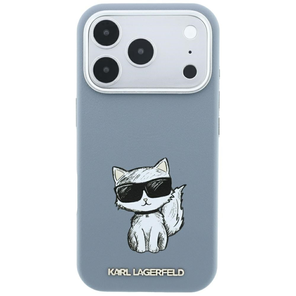 Karl Lagerfeld Smooth Choupette Sketch MagSafe case for iPhone 18 Pro / 17 Pro - light blue_2