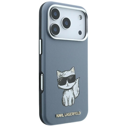 Karl Lagerfeld Smooth Choupette Sketch MagSafe case for iPhone 18 Pro / 17 Pro - light blue_3