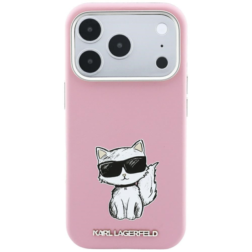 Karl Lagerfeld Smooth Choupette Sketch MagSafe Case for iPhone 18 Pro / 17 Pro - Pink_2