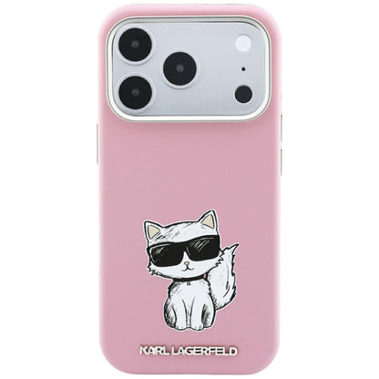 Karl Lagerfeld Smooth Choupette Sketch MagSafe Case for iPhone 18 Pro / 17 Pro - Pink_2