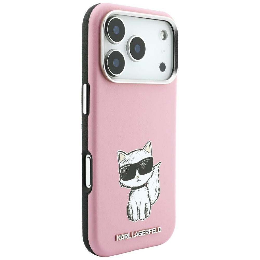 Karl Lagerfeld Smooth Choupette Sketch MagSafe Case for iPhone 18 Pro / 17 Pro - Pink_3