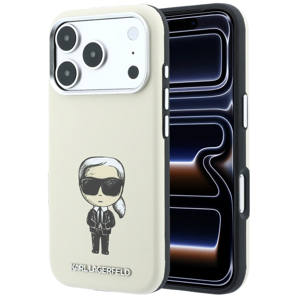 Karl Lagerfeld Smooth Ikonik Sketch MagSafe Case for iPhone 18 Pro / 17 Pro - Beige_0
