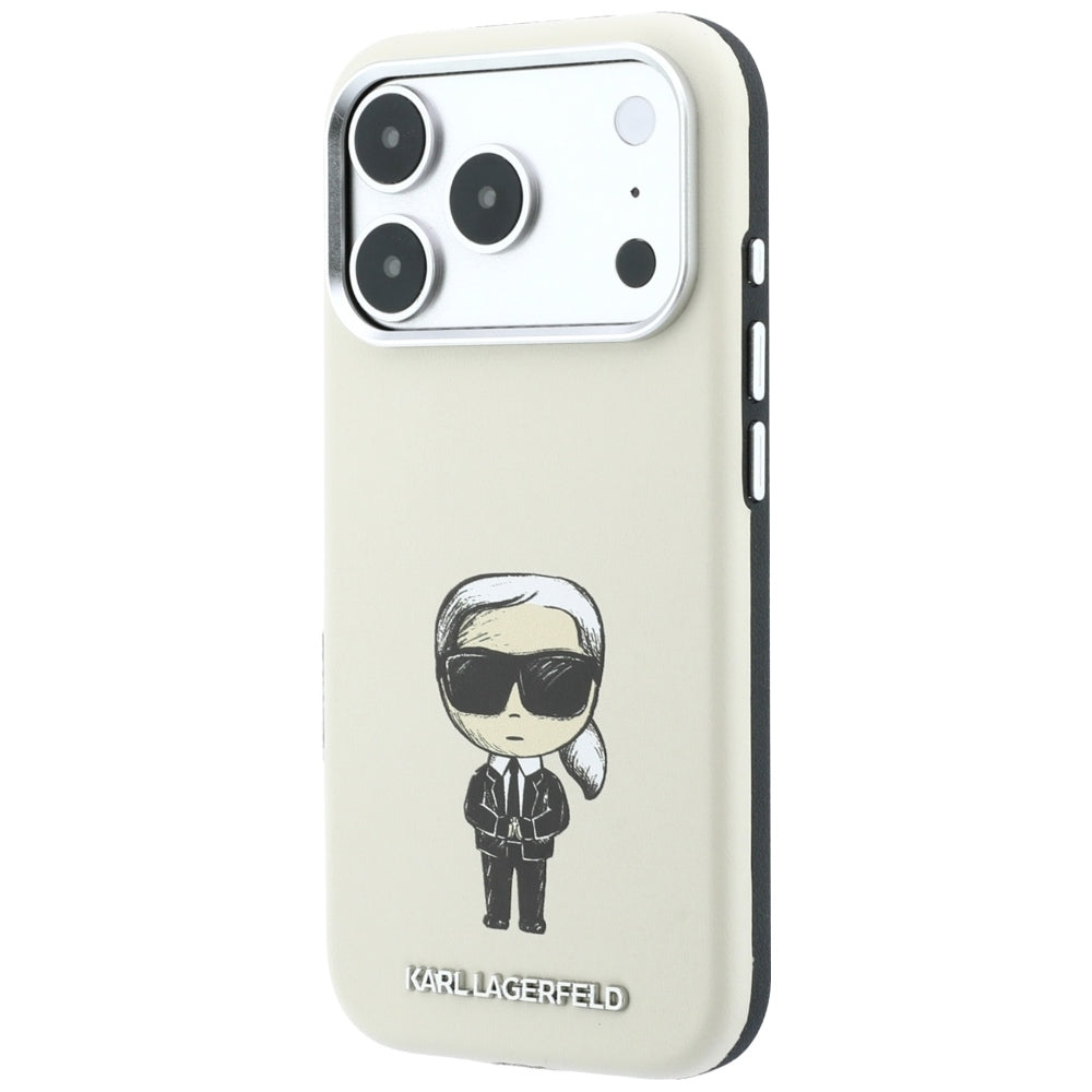 Karl Lagerfeld Smooth Ikonik Sketch MagSafe Case for iPhone 18 Pro / 17 Pro - Beige_1