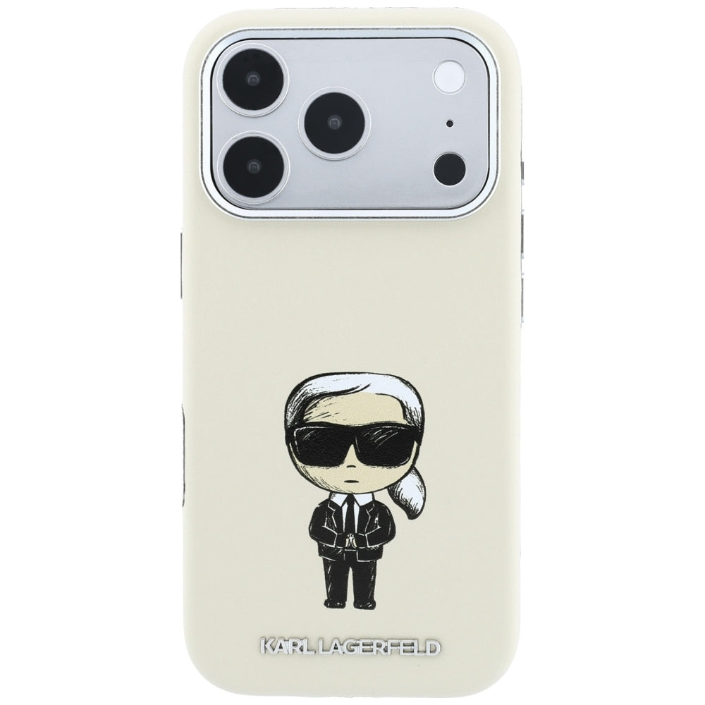 Karl Lagerfeld Smooth Ikonik Sketch MagSafe Case for iPhone 18 Pro / 17 Pro - Beige_2