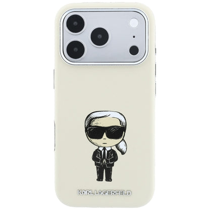 Karl Lagerfeld Smooth Ikonik Sketch MagSafe Case for iPhone 18 Pro / 17 Pro - Beige_2