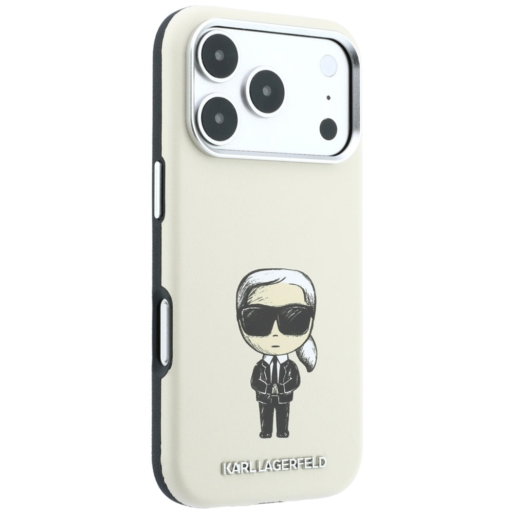 Karl Lagerfeld Smooth Ikonik Sketch MagSafe Case for iPhone 18 Pro / 17 Pro - Beige_3