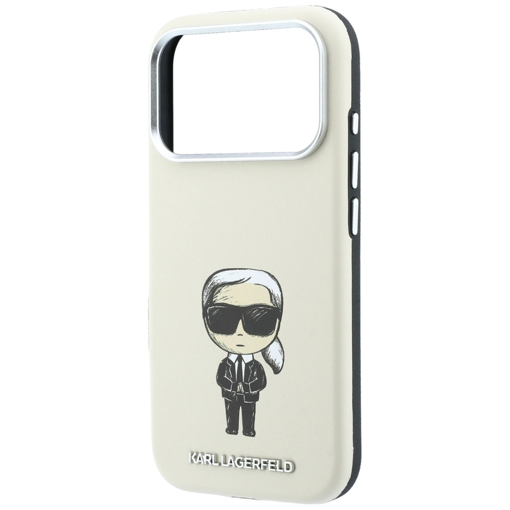 Karl Lagerfeld Smooth Ikonik Sketch MagSafe Case for iPhone 18 Pro / 17 Pro - Beige_5