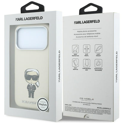 Karl Lagerfeld Smooth Ikonik Sketch MagSafe Case for iPhone 18 Pro / 17 Pro - Beige_7
