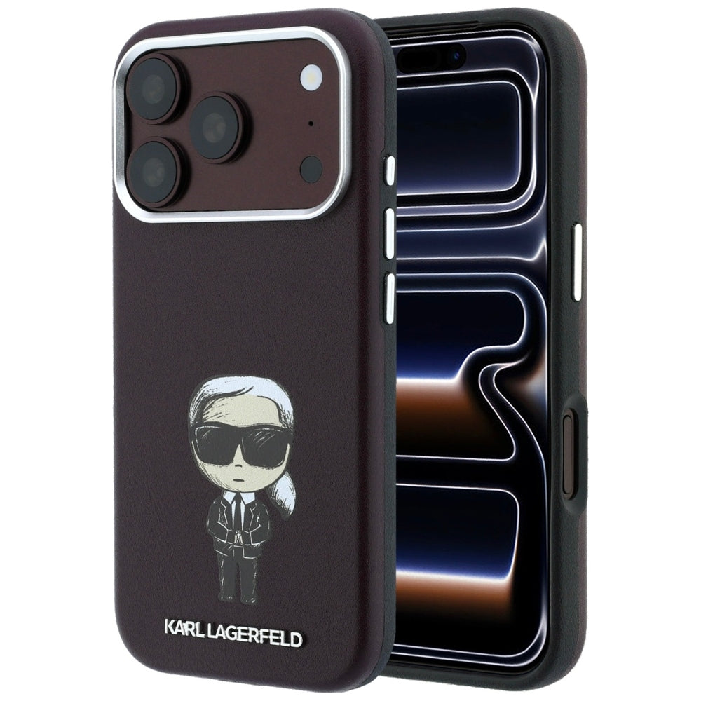 Karl Lagerfeld Smooth Ikonik Sketch MagSafe case for iPhone 18 Pro / 17 Pro - burgundy_0