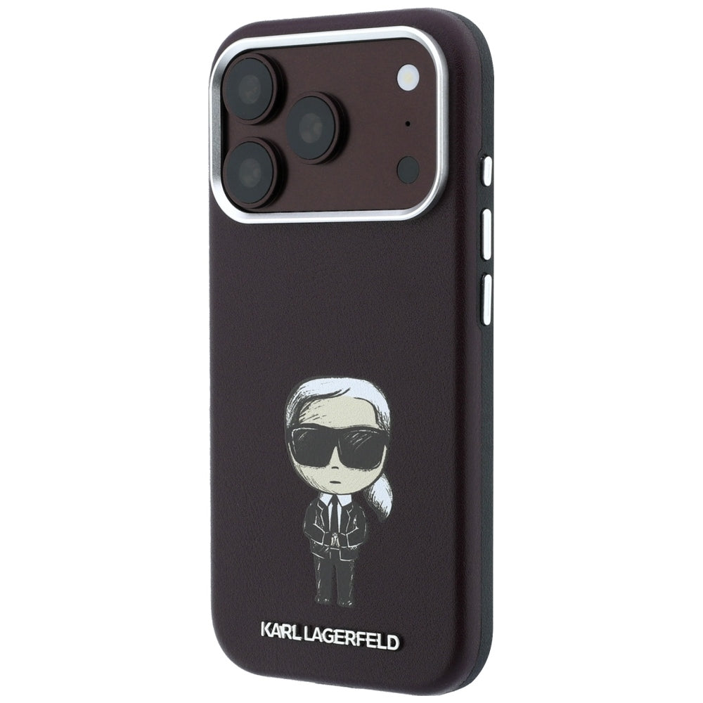 Karl Lagerfeld Smooth Ikonik Sketch MagSafe case for iPhone 18 Pro / 17 Pro - burgundy_1